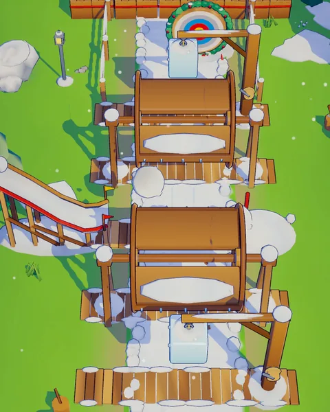 Frostpeak Mountain level with mill wheels in the snow
