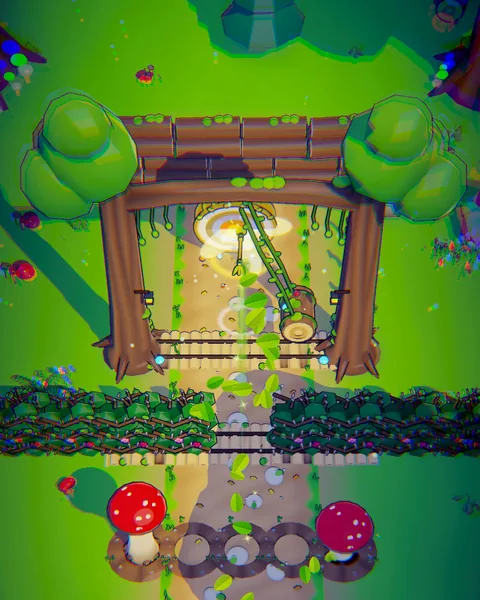 Whispering Woods level with toadstools and brambles